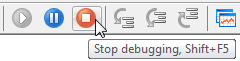 图 28. 停止调试程序