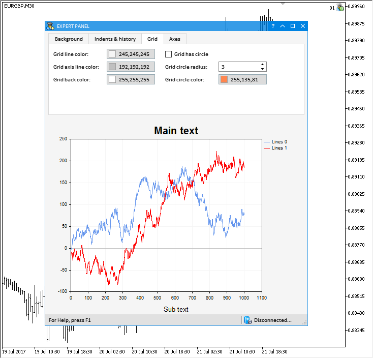 图例. 4. MQL 测试应用程序的第三个选项卡 (网格) 的控件。