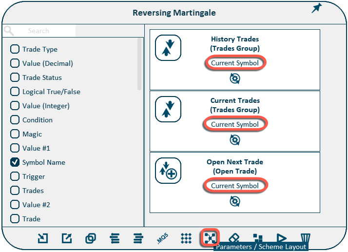 参数布局视图(Parameters Layout view)