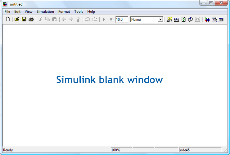 图 3. Simulink 空白窗口