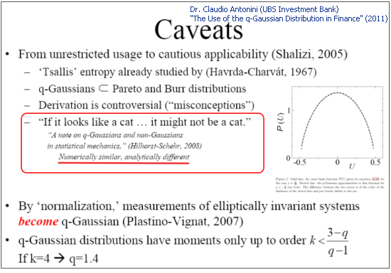 图 5. 分布函数识别的问题（幻灯片 14 “金融中的 q-Gaussian”）