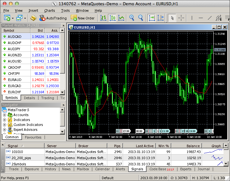 Mac OS 上的 MetaTrader 5