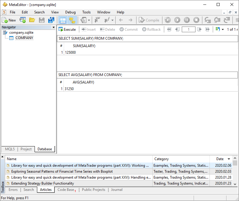 在 MetaEditor 中操纵查询